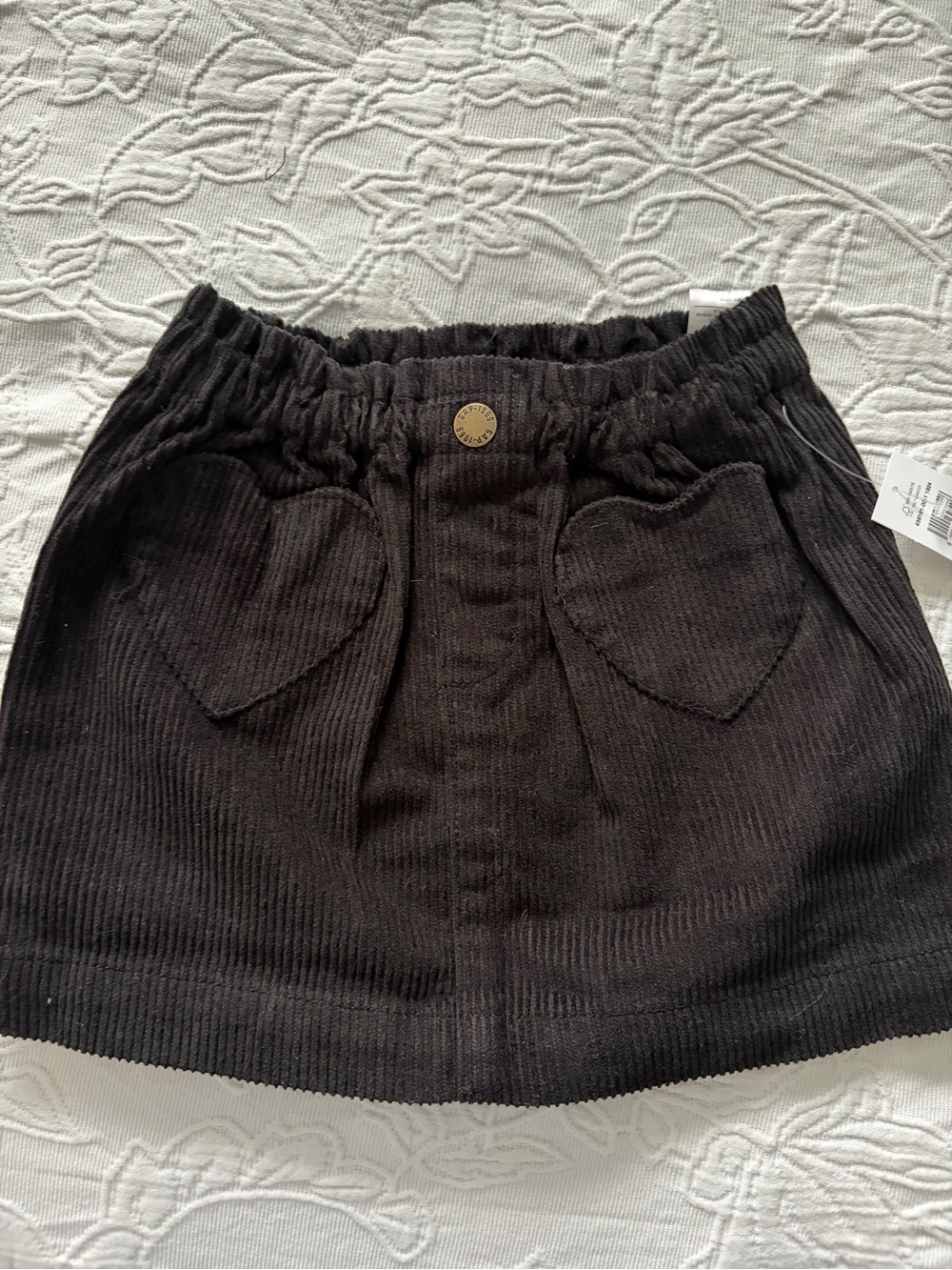 GAP baby girl 18-24m new Black Corduroy Skirt with Heart Pockets